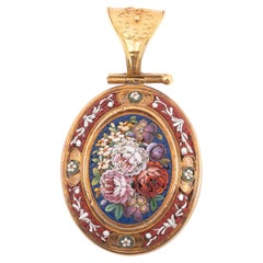 Archaeological Revival Gold And Micromosaic Pendant