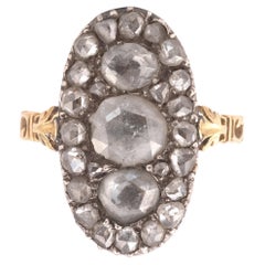 Anello a grappolo di diamanti rosa georgiano della fine del XVIII secolo