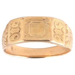 18th Century Italian 22K Yellow Gold Chased Band Men's Ring