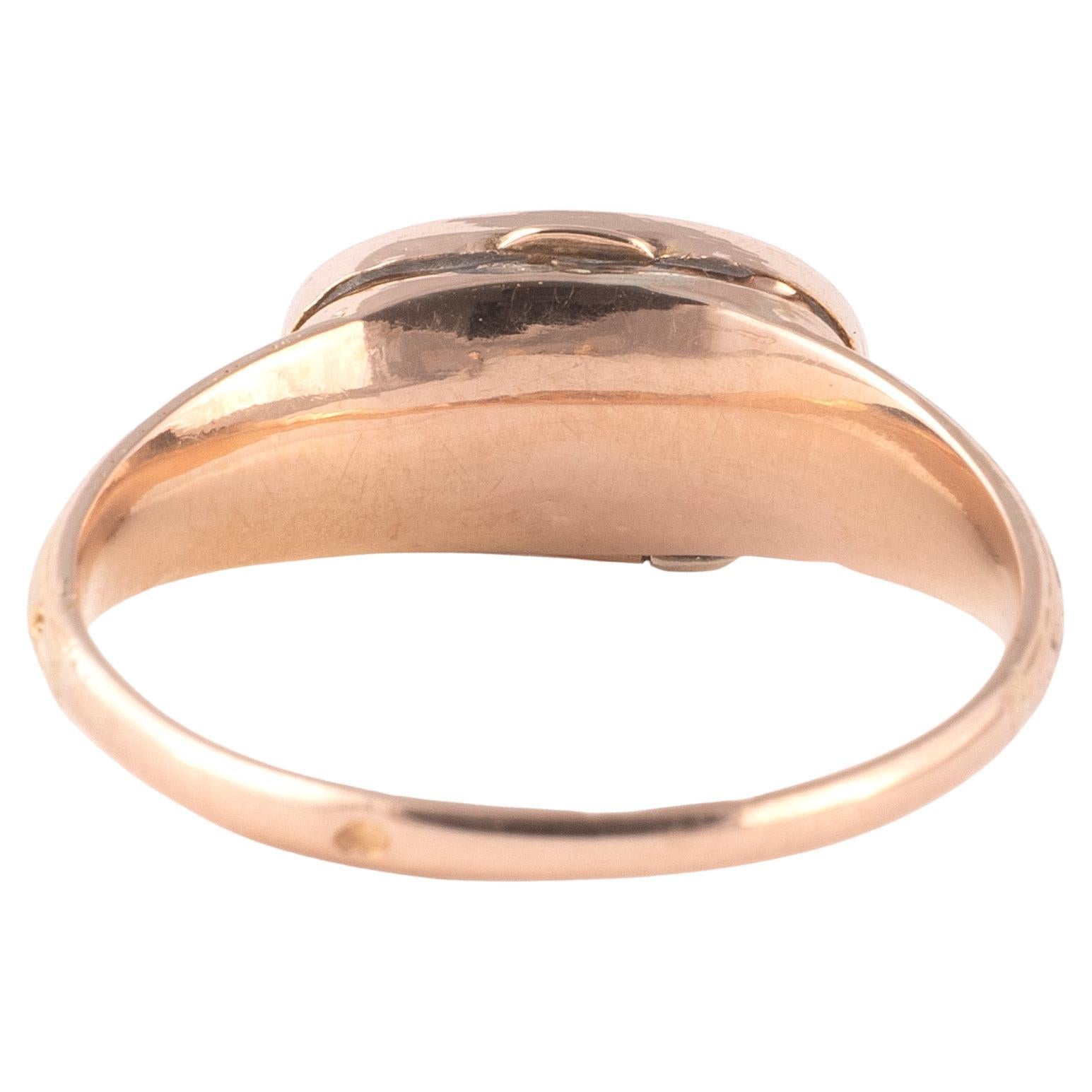 Cabochon Rare Baroque 17th Century Gold & Rock Crystal Devotional Reliquary Ring For Sale