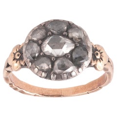 Georgian Rose Cut Diamond Cluster Ring c1820