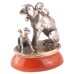 A Large Silver Gold And Hardstone Fob Seal English Circa 1870