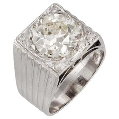 An Art Deco 3.49ct Old Cut Diamond Cocktail Ring