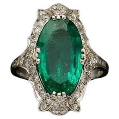 An Art Deco 3.3ct Colombian Emerald And Diamond Ring Circa 1930