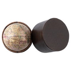 Globo terráqueo de bolsillo de 3 pulgadas Alemania mediados del siglo XVIII