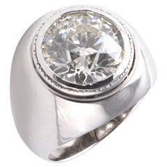 Vintage 18kt White Gold 3.96ct Old European Diamond Ring