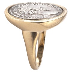Gold Ring with Silver Denarius of Emperor Marcus Aurelius, 161 CE - 180 CE