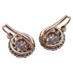 Antico paio di orecchini con diamanti di vecchio taglio del 1890 circa