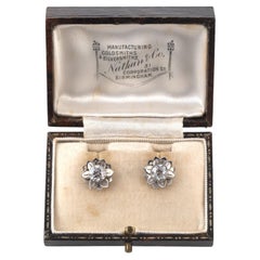 Retro Stud Earrings With 2ct Old European Cut Diamonds