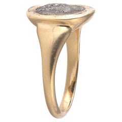 Yellow Gold Setting And Greek Massalia Silver Coin Ring, Circa 350-220 BC