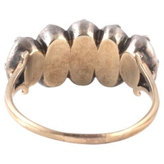 Georgian Half Hoop Ring Set With Five Rose Cut Diamonds