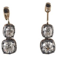 Antique Pair 4.5ct Of Old-Cut Diamond Earrings Circa 1890's