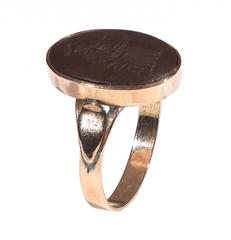Roman Agate Gold Intaglio Ring