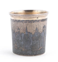 19th Century Russian Silver-Gilt and Niello Beaker