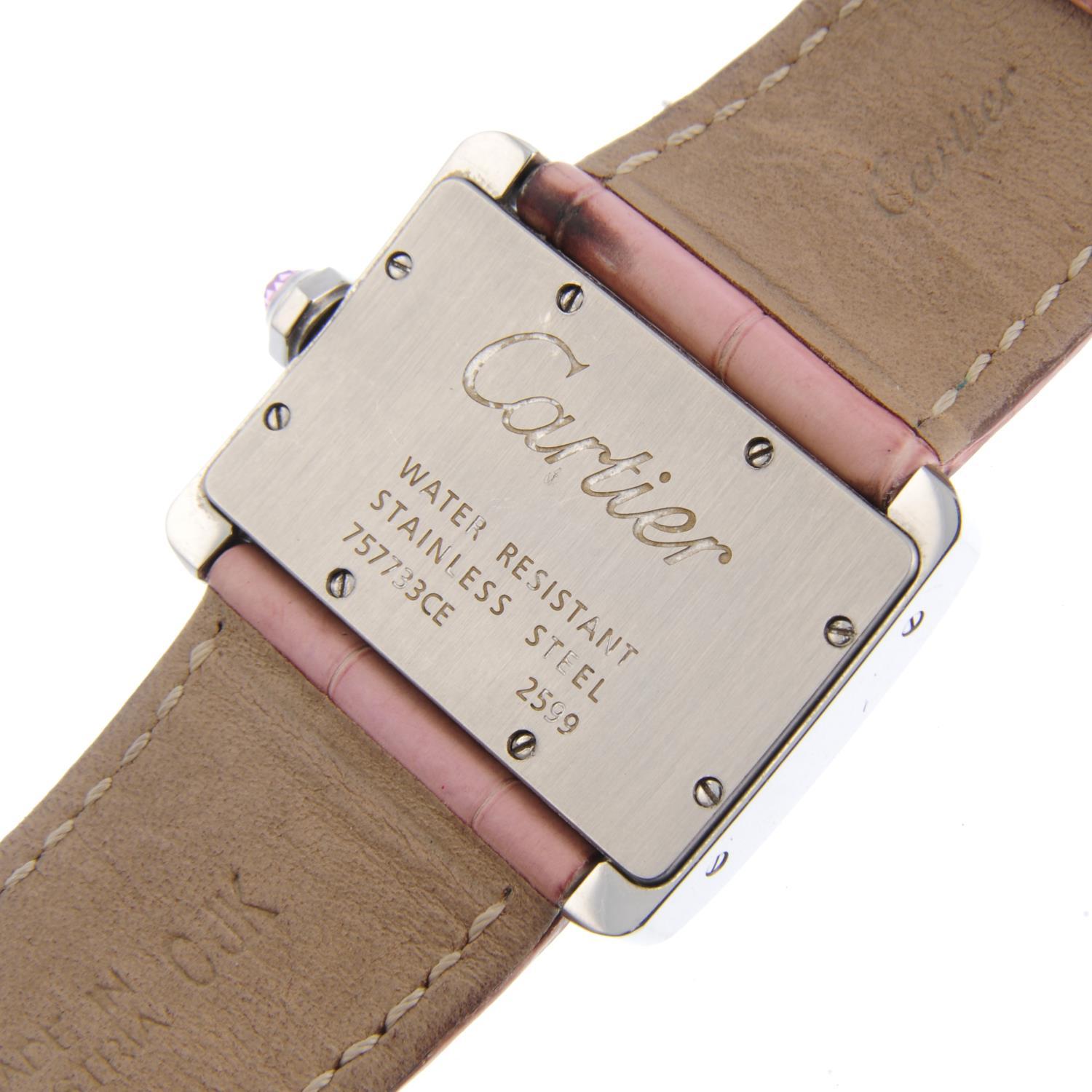 Cartier Tank Divan Wristwatch Mother of Pearl Dial Stainless Steel Case In Good Condition In Firenze, IT