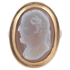 19th Century Gold and Agate Cameo Ring
