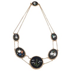 Antique Pietra Dura Flower Necklace