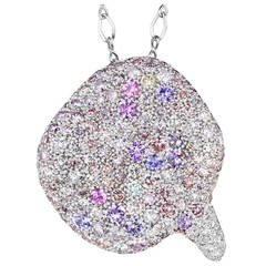 Naomi Sarna Sapphire Diamond Gold Winter Petal Pendant 11