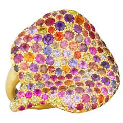 Naomi Sarna Amethyst Garnet Ruby Sapphire Diamond Gold Autumn Ring