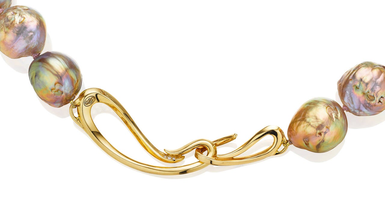 Women's Naomi Sarna Pearl Diamond Gold Necklace