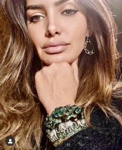 Happy Elefanten Dschungel Tsavorit und Diamanten Armband mit Klappverschluss