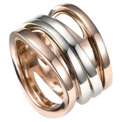 Mattioli Multisize Aspis Spinner Ring in Yellow and White Gold