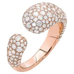 Mattioli White Diamonds Rose Gold 18 Karat Ring Hiroko Collectional