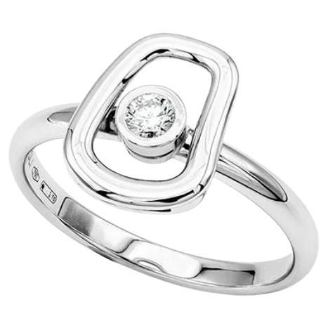 Anello Mattioli Puzzle Diamonds in oro bianco e diamante bianco