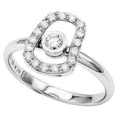 Anello Mattioli Puzzle Diamonds in oro bianco e diamanti bianchi
