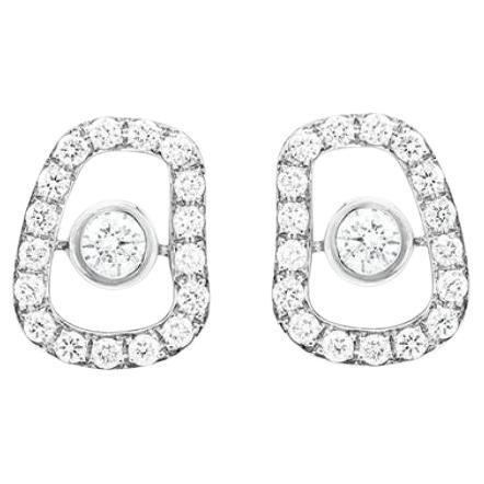 Boucles d'oreilles en or blanc et diamants blancs Mattioli Puzzle Diamonds.