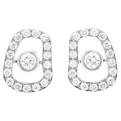 Boucles d'oreilles en or blanc et diamants blancs Mattioli Puzzle Diamonds.