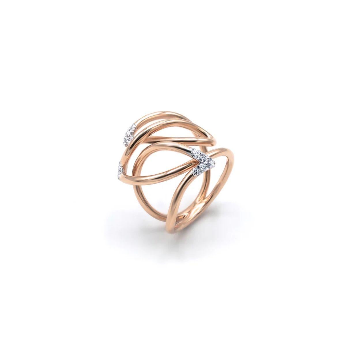 Bague Navettes en or rose 18 carats de Mattioli Pour femmes en vente
