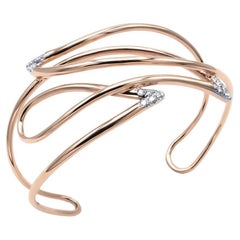 Mattioli Navettes Manschette aus 18K Rose Gold und weißen Diamanten