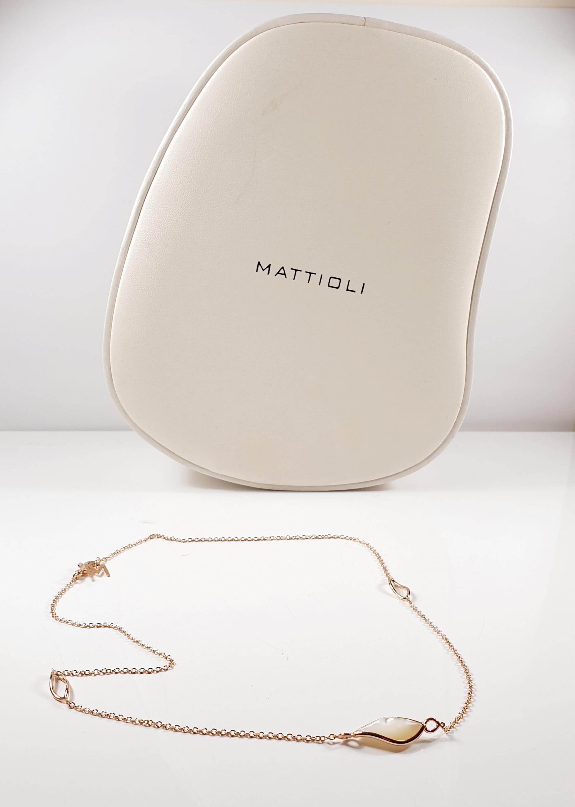 Donna Collana Mattioli Navettes Sautoir in oro rosa 18 carati in vendita