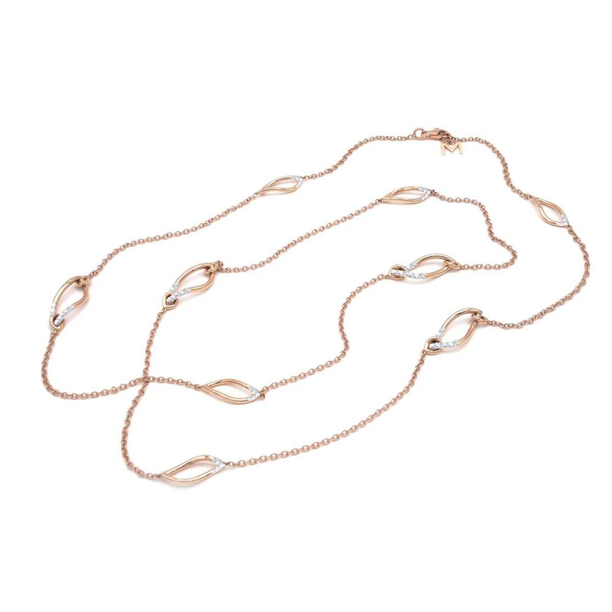 Collana Mattioli Navettes Sautoir in oro rosa 18 carati in vendita 6