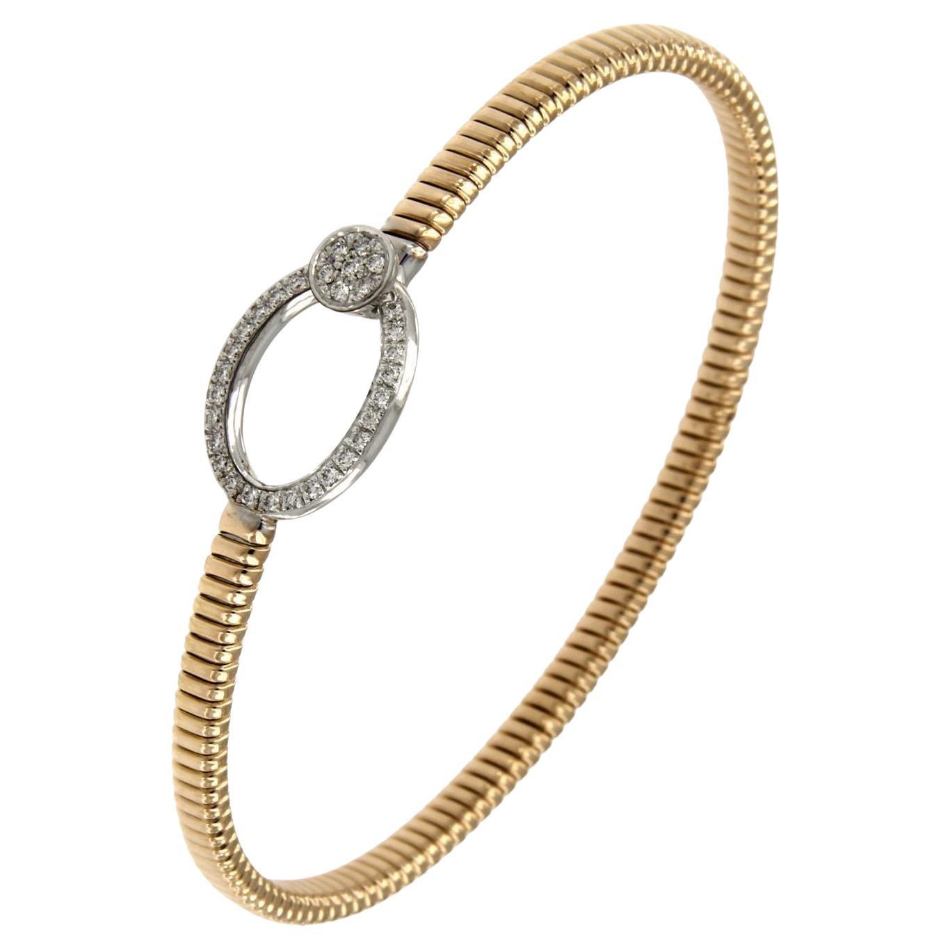 Antora Tubogas Bracciale con diamanti in oro rosa 18 carati Juste Un Clou