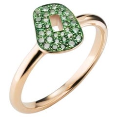 Mattioli Puzzle Ring in 18k Rose Gold and Green Tsavorites