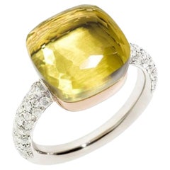 Pomellato Nudo XL Diamond and Carved Citrine in 18 Karat Gold
