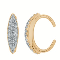 Boucles d'oreilles « earcuff » pavées signées Irama Pradera, en or 18 carats et diamants de 0,22 carat