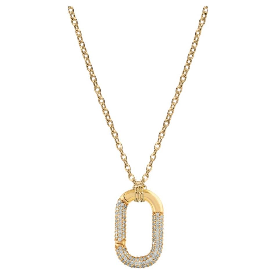 Collana con ciondolo a maglie in oro 18 carati con pavé di diamanti Pradera Irama, 0,89 ct. in vendita