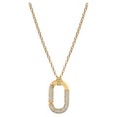 Collana con ciondolo a maglie in oro 18 carati con pavé di diamanti Pradera Irama, 0,89 ct.