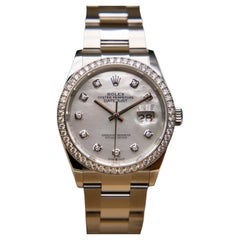 Rolex Datejust 36mm White Rolesor Diamond-Set Bezel Watch, 2020