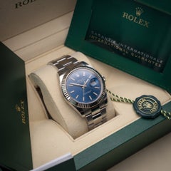 Rolex Datejust 41mm White Rolesor Blue Dial Automatic Watch, 2023