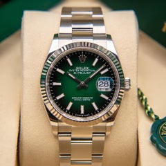 Rolex Datejust 36mm White Rolesor Green Dial Automatic Watch, May 2026