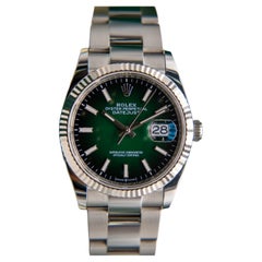 Rolex Datejust 36mm White Rolesor Green Dial Automatic Watch, May 2026