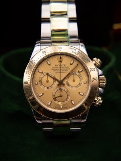 Rolex Daytona 40mm Yellow Rolesor Automatic Watch, Champagne Dial