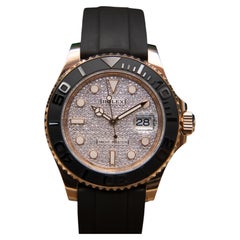 Rolex Yacht-Master 40mm Everose Gold Automatic Watch with Diamond Dial