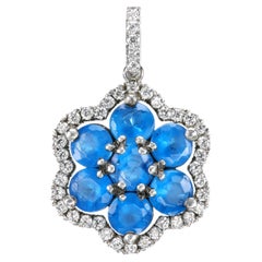 Leon Mege Gem Apatite Platinum Cluster Pendant with Micro Pave