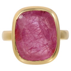 Mozambique Pink Ruby Diamond Contemporary Dress Ring