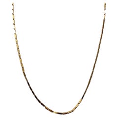 18K Yellow Gold Bar Link Chain 18" #25889